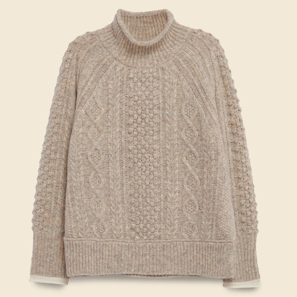 Alex Mill Camil Cable Knit Sweater in driftwood XS